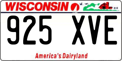 WI license plate 925XVE