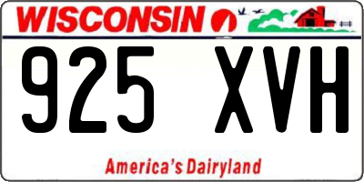WI license plate 925XVH
