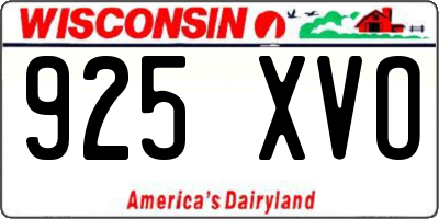 WI license plate 925XVO