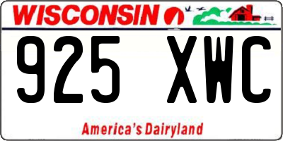 WI license plate 925XWC