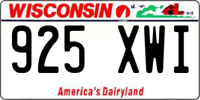 WI license plate 925XWI