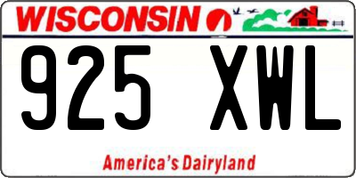 WI license plate 925XWL
