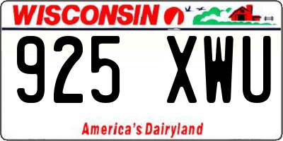 WI license plate 925XWU