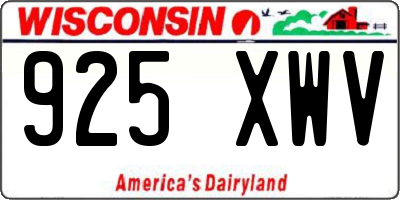 WI license plate 925XWV