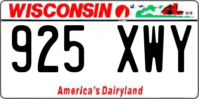 WI license plate 925XWY