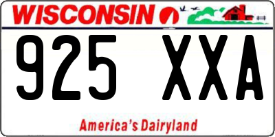 WI license plate 925XXA