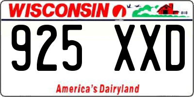 WI license plate 925XXD