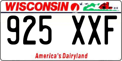 WI license plate 925XXF