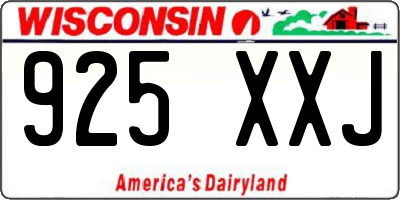 WI license plate 925XXJ