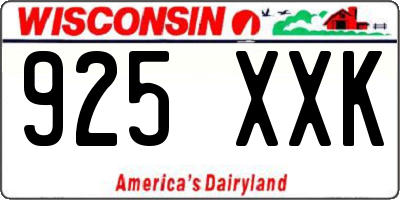 WI license plate 925XXK