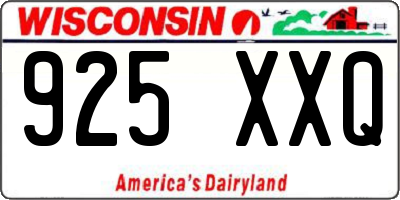WI license plate 925XXQ