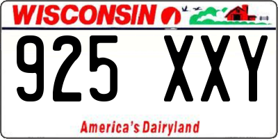 WI license plate 925XXY
