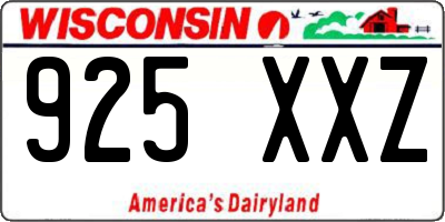 WI license plate 925XXZ
