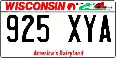 WI license plate 925XYA