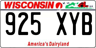 WI license plate 925XYB