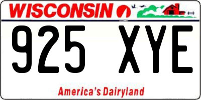 WI license plate 925XYE