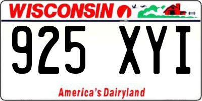 WI license plate 925XYI