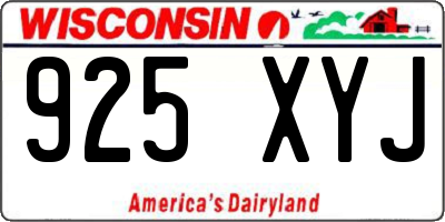 WI license plate 925XYJ