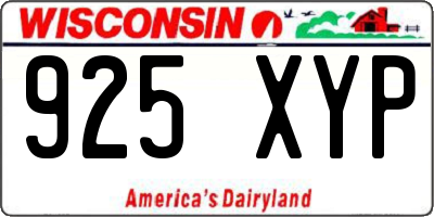 WI license plate 925XYP