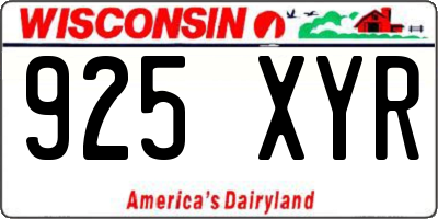 WI license plate 925XYR