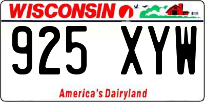 WI license plate 925XYW