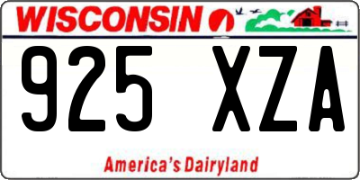WI license plate 925XZA