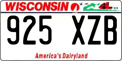 WI license plate 925XZB