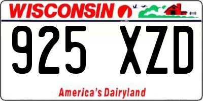 WI license plate 925XZD