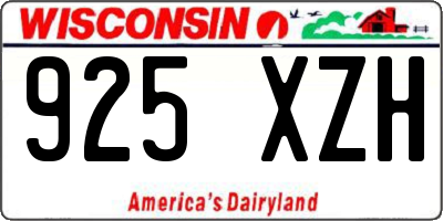 WI license plate 925XZH