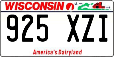 WI license plate 925XZI