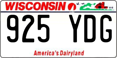 WI license plate 925YDG