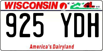 WI license plate 925YDH
