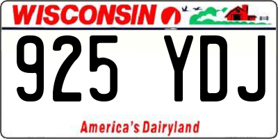 WI license plate 925YDJ