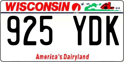 WI license plate 925YDK
