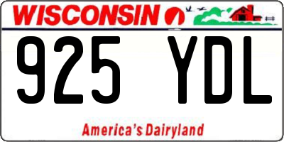 WI license plate 925YDL