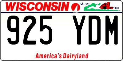 WI license plate 925YDM