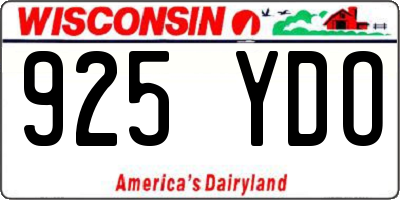 WI license plate 925YDO
