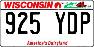 WI license plate 925YDP