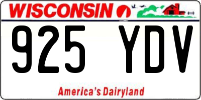 WI license plate 925YDV
