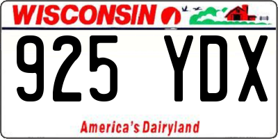 WI license plate 925YDX