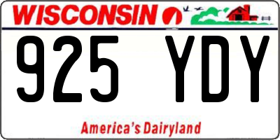 WI license plate 925YDY