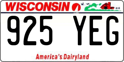 WI license plate 925YEG