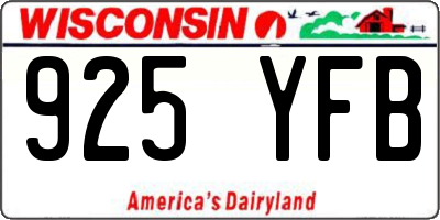 WI license plate 925YFB