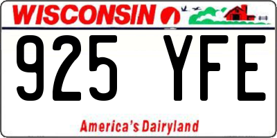 WI license plate 925YFE