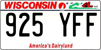 WI license plate 925YFF