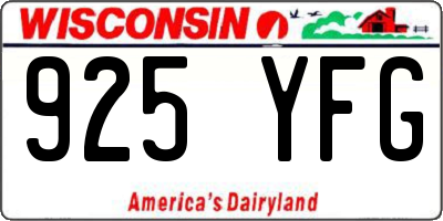 WI license plate 925YFG