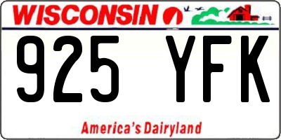 WI license plate 925YFK