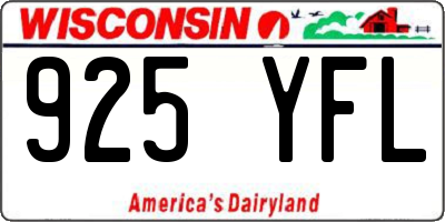 WI license plate 925YFL