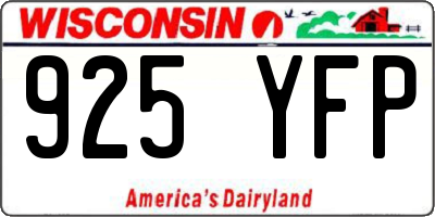 WI license plate 925YFP