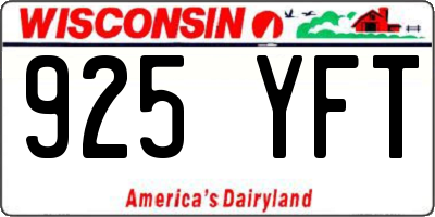 WI license plate 925YFT